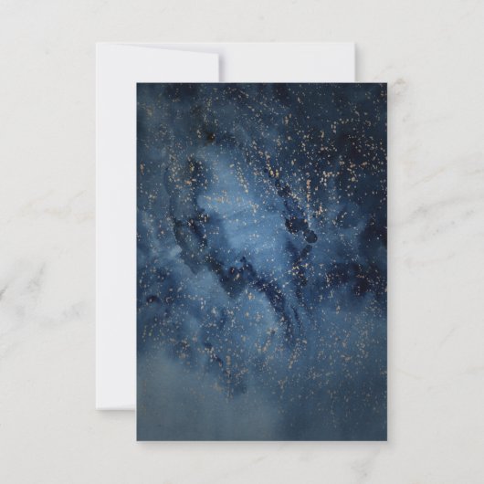 Celestial Night Sky | Gold Song Request RSVP Card (Rückseite)