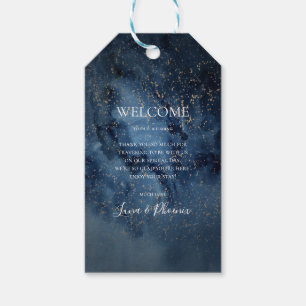Celestial Night Sky Gold Wedding Gift Tags Geschenkanhänger