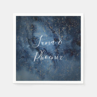 Celestial Night Sky | Gold Wedding Napkins