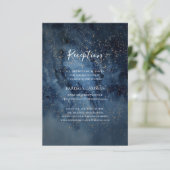 Celestial Night Sky | Gold Wedding Reception Card Begleitkarte (Stehend Vorderseite)