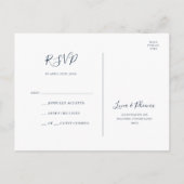 Celestial Night Sky | Gold Wedding RSVP Postcard Postkarte (Rückseite)