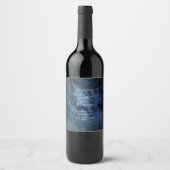 Celestial Night Sky | Gold Wedding Wine Label Weinetikett (Vorderseite)