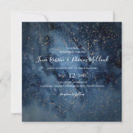 Celestial Night Sky | Hochzeit am Goldplatz Einladung