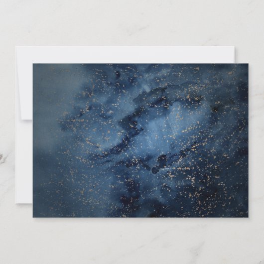 Celestial Night Sky | Horizontal Gold Save The Date (Rückseite)