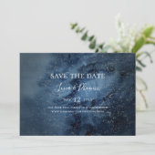 Celestial Night Sky | Horizontal silber Save The Date (Stehend Vorderseite)