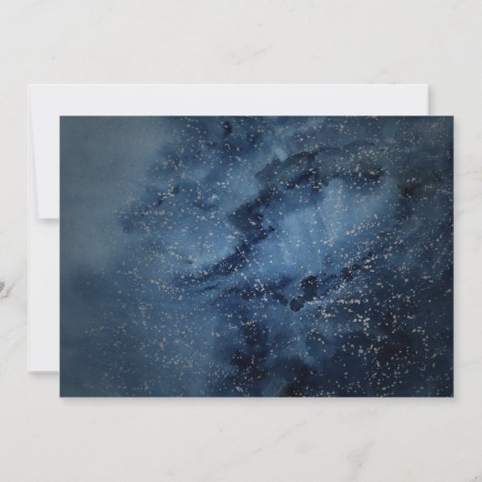 Celestial Night Sky | Horizontal silber Save The Date (Rückseite)