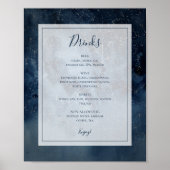 Celestial Night Sky mit Frame Drinks Menü-Zeichen Poster (Vorne)
