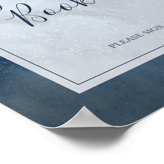 Celestial Night Sky mit Frame Gästebuchsignatur Poster (Ecke)