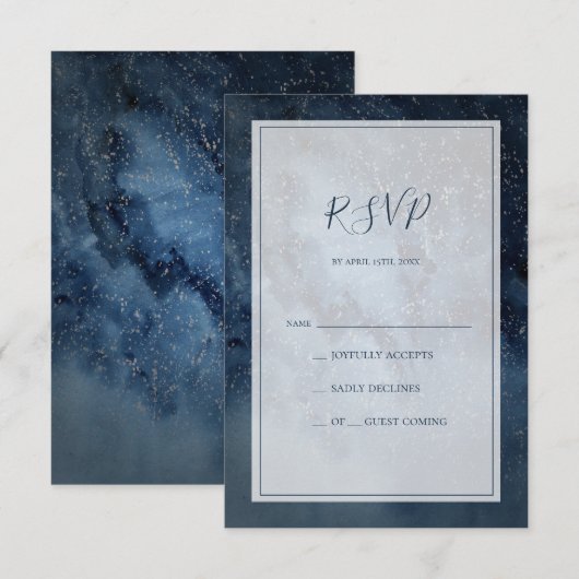 Celestial Night Sky | Mit Frame RSVP Card Karte (Vorne/Hinten)