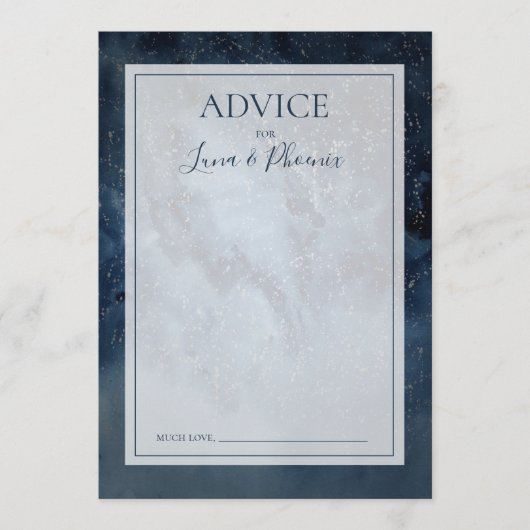 Celestial Night Sky mit Frame Wedding Advice Card Hinweiskarte (Vorderseite)