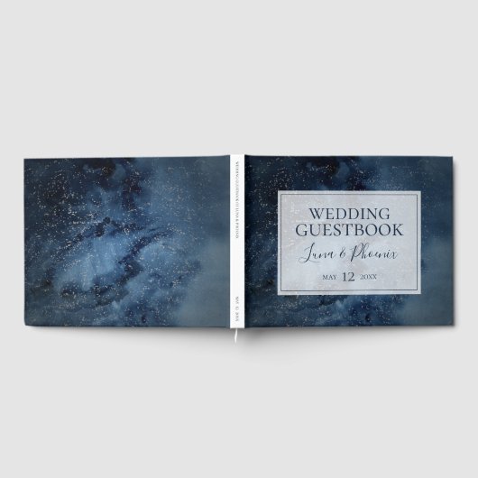 Celestial Night Sky mit Frame Wedding Gästebuch (Voll)