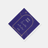 Celestial Night Sky Navy Blue and Gold Wedding Serviette (Ecke)