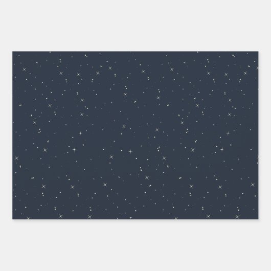 Celestial Night Sky Navy Blue Geschenkpapier Set (Vorderseite)