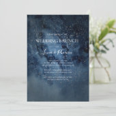 Celestial Night Sky | Silberhochzeit Einladung (Stehend Vorderseite)