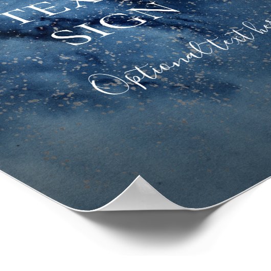 Celestial Night Sky | Silberkarten und Geschenke n Poster (Ecke)