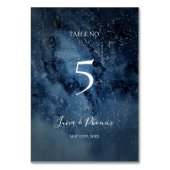 Celestial Night Sky | Silberne Tischnummer (Rückseite)