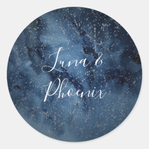 Celestial Night Sky   Silberne Umschlag Aufkleber