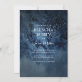 Celestial Night Sky Silver Brunch und Bubbly Einladung (Vorderseite)