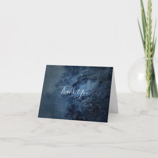 Celestial Night Sky | Silver Danky Card Dankeskarte (Vorderseite)
