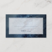 Celestial Night Sky | Silver Flat Wedding Platzkarte (Vorderseite)