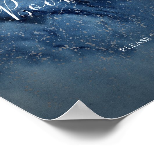 Celestial Night Sky | Silver Guest Book Sign Poster (Ecke)