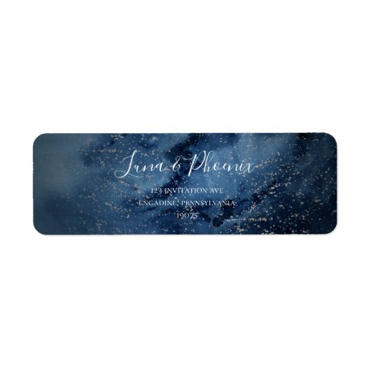 Celestial Night Sky | Silver Return Address Label (Vorne)