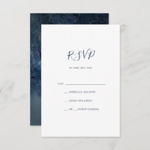 Celestial Night Sky   Silver RSVP Card