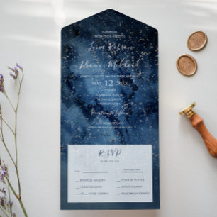 Celestial Night Sky   Silver Siegel and Send All In One Einladung