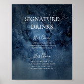 Celestial Night Sky | Silver Signature Drinks Zeic Poster (Vorne)