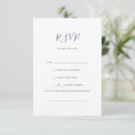 Celestial Night Sky Silver Song Request RSVP Card (Stehend Vorderseite)