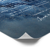 Celestial Night Sky Silver Unplugged Zeremony Sign Poster (Ecke)