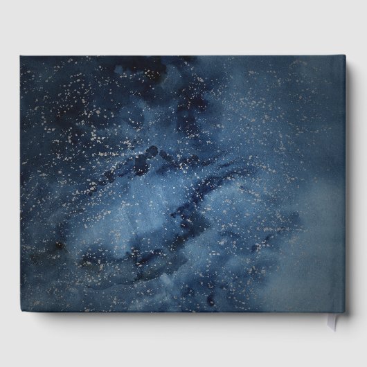 Celestial Night Sky | Silver Wedding Guest Book Gästebuch (Rückseite)