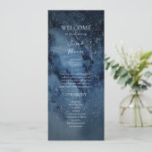 Celestial Night Sky | Silver Wedding Program Programm (Stehend Vorderseite)