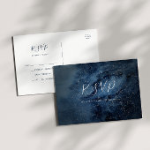 Celestial Night Sky | Silver Wedding RSVP Postcard Postkarte