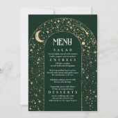 Celestial Night Sky Stars Arch Wedding Menu Einladung (Vorderseite)
