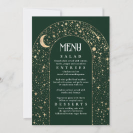 Celestial Night Sky Stars Arch Wedding Menu Einladung