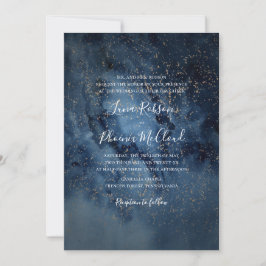 Celestial Night Sky | Traditionelle Hochzeit mit G Einladung