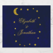 Celestial Night Sky Wedding Bierflaschenetikett (Einzelnes Label)