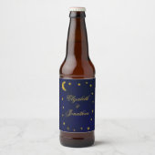 Celestial Night Sky Wedding Bierflaschenetikett (Vorderseite)