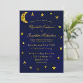 Celestial Night Sky Wedding Einladung (Stehend Vorderseite)