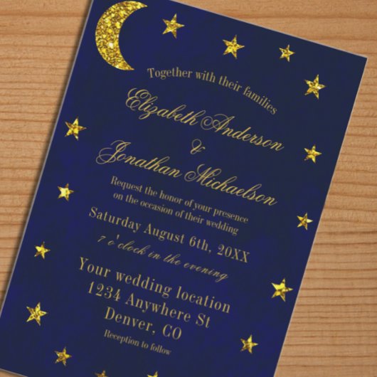 Celestial Night Sky Wedding Einladung