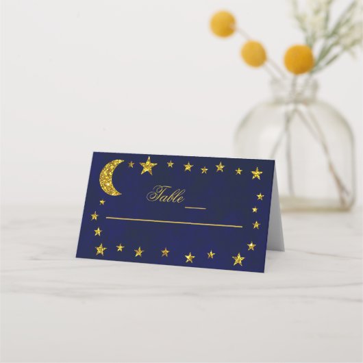 Celestial Night Sky Wedding Platzkarte (Vorderseite)