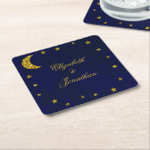 Celestial Night Sky Wedding Rechteckiger Pappuntersetzer (angewinkelt)