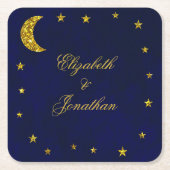 Celestial Night Sky Wedding Rechteckiger Pappuntersetzer (Vorderseite)