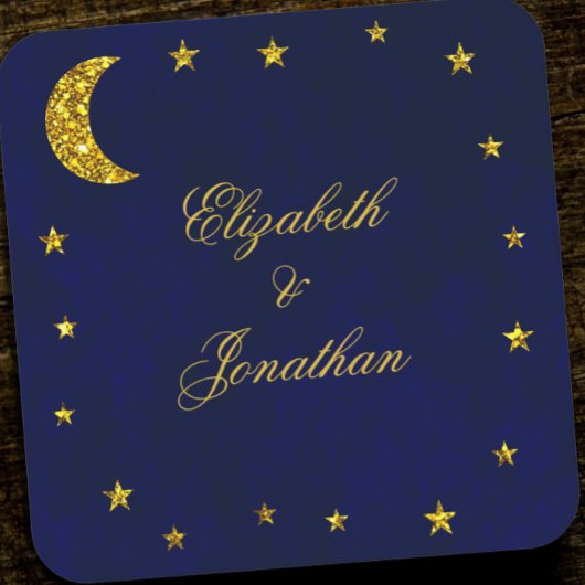 Celestial Night Sky Wedding Rechteckiger Pappuntersetzer