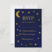 Celestial Night Sky Wedding RSVP Karte (Vorderseite)