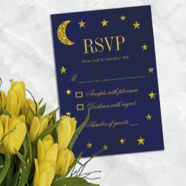 Celestial Night Sky Wedding RSVP Karte