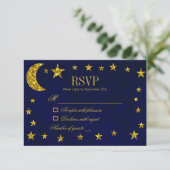 Celestial Night Sky Wedding RSVP Karte (Stehend Vorderseite)