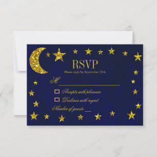 Celestial Night Sky Wedding RSVP Karte