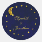 Celestial Night Sky Wedding Runder Aufkleber (Vorderseite)
